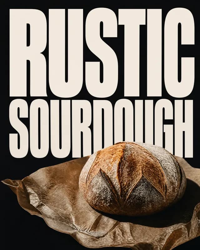 The same sourdough loaf, re-shot in Latent's Bold type look