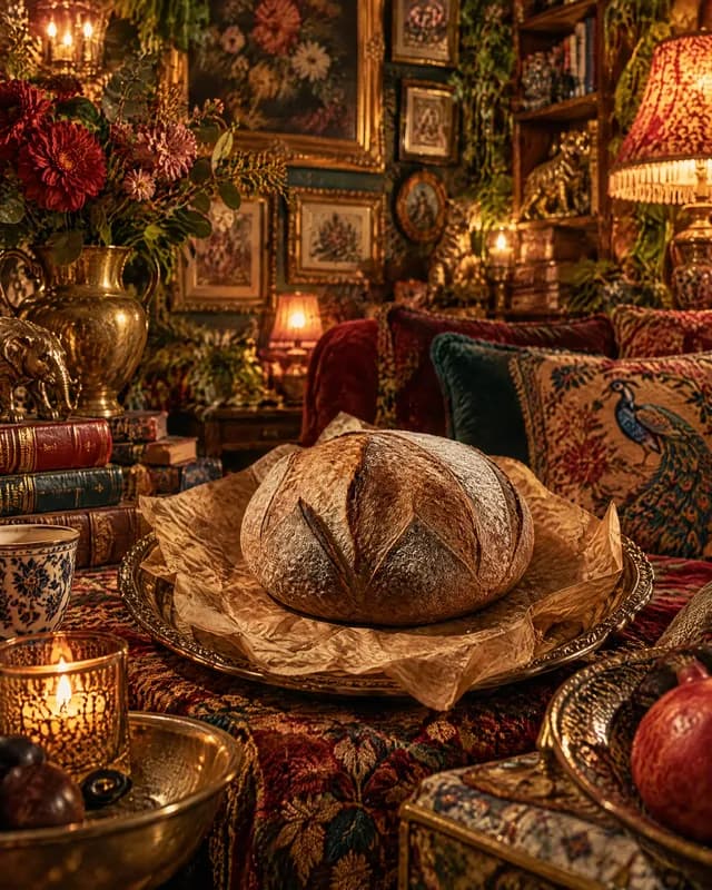 The same sourdough loaf, re-shot in Latent's Maximalism look