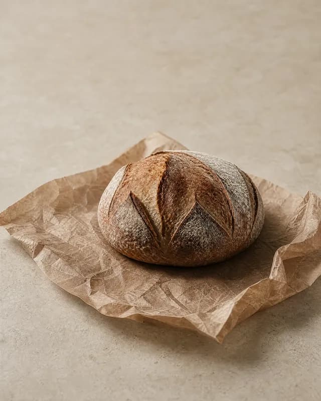 The same sourdough loaf, re-shot in Latent's Minimal look