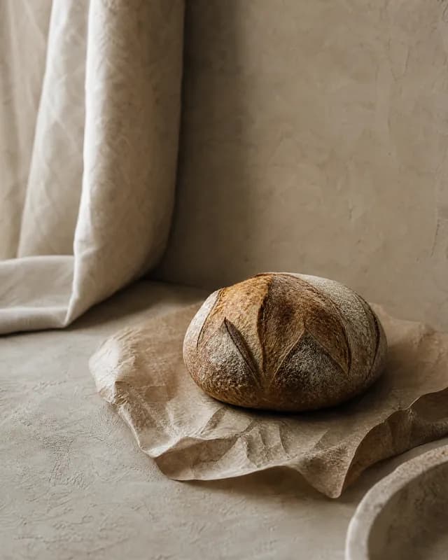 The same sourdough loaf, re-shot in Latent's Quiet luxury look