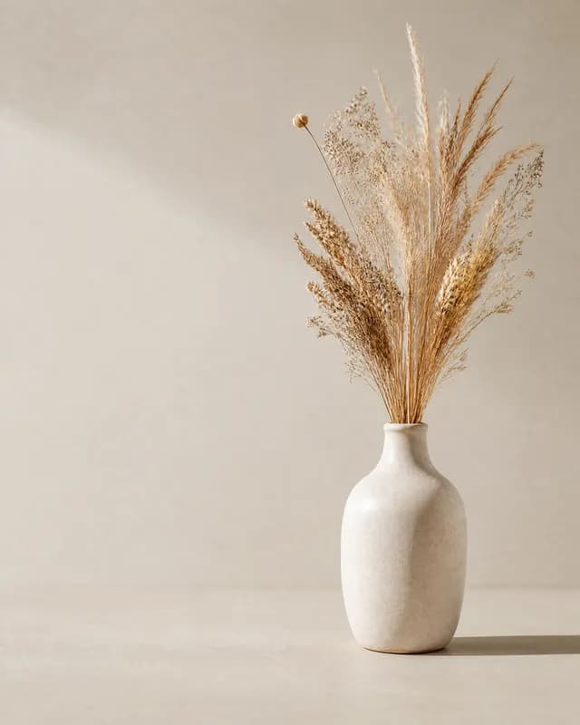 A pale ceramic vase, re-shot in Latent's Minimal look