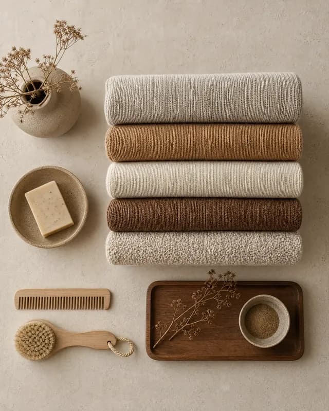 Folded knitwear, re-shot in Latent's Flat lay look